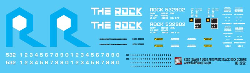 Rock Island Black 4 Door Auto Parts Decals