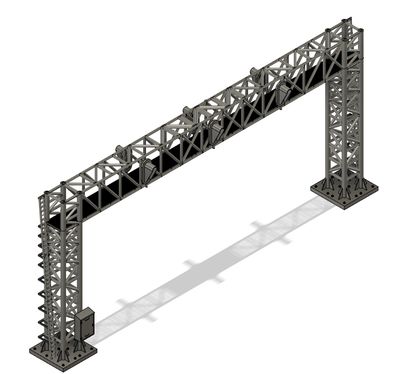 N Scale - Signal Bridge 3 Track 33mm Vertical Signals