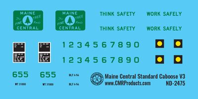 Maine Central Standard Caboose - V.3 Decals