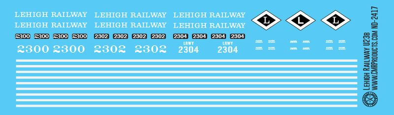 Lehigh Railway U23B Decals