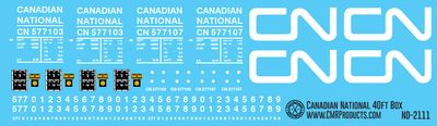 Canadian National 40ft Modern Box Car Decals