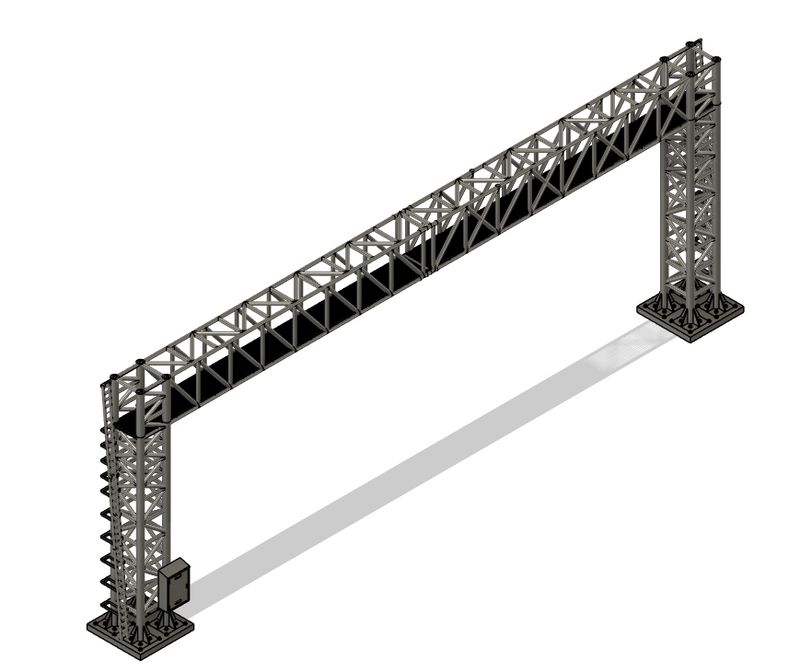 N Scale - Signal Bridge 4 Track 33mm No Signals