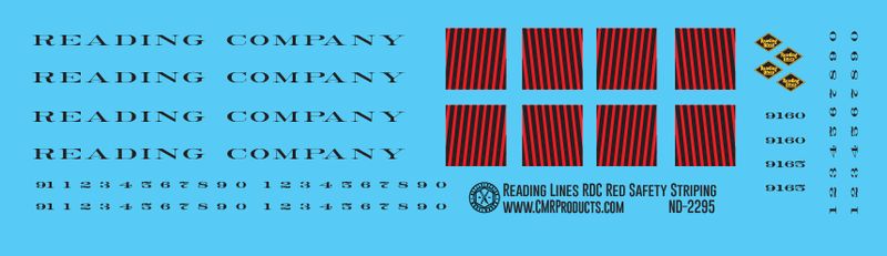 Reading Railroad RDC Red Safety Stripe Decals