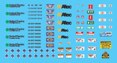 S Scale (1:64) - United Electric Truck Decals