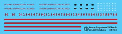 Luzerne Susquehanna SW7 Locomotive Decals