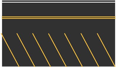 Easy Streets HO - Fresh Asphalt Single Side Angled Parking Yellow