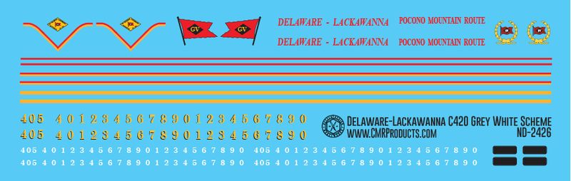 Delaware Lackawanna C420 White Gray Scheme Decals