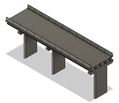 N Scale - Concrete Bridge 2 Lane