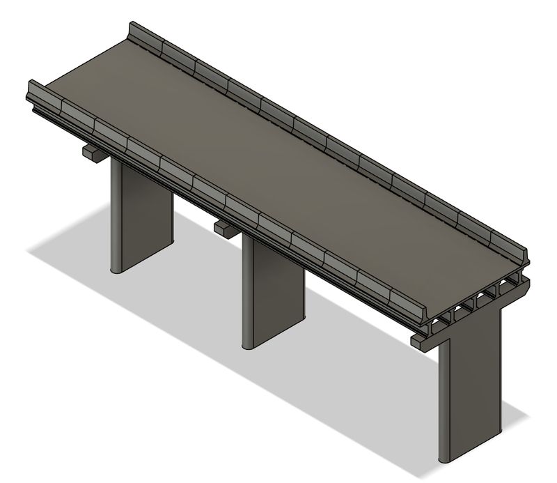 N Scale - Concrete Bridge 2 Lane