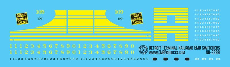 Detroit Terminal Bright Yellow EMD Switcher Decals