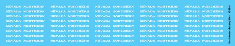 Nevada Northern White Name Decals