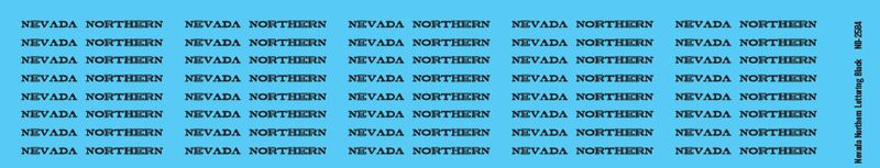 Nevada Northern Black Name Decals