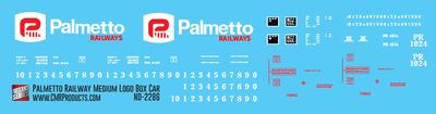 Palmetto Railway Medium Logo Box Car Decals