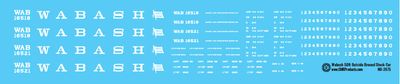 Wabash Railroad 50ft Outside Braced Stock Car Decals