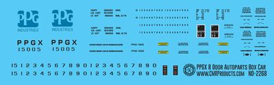 PPG Industries 4 Door Auto Parts Box Car Decals