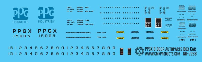 PPG Industries 4 Door Auto Parts Box Car Decals