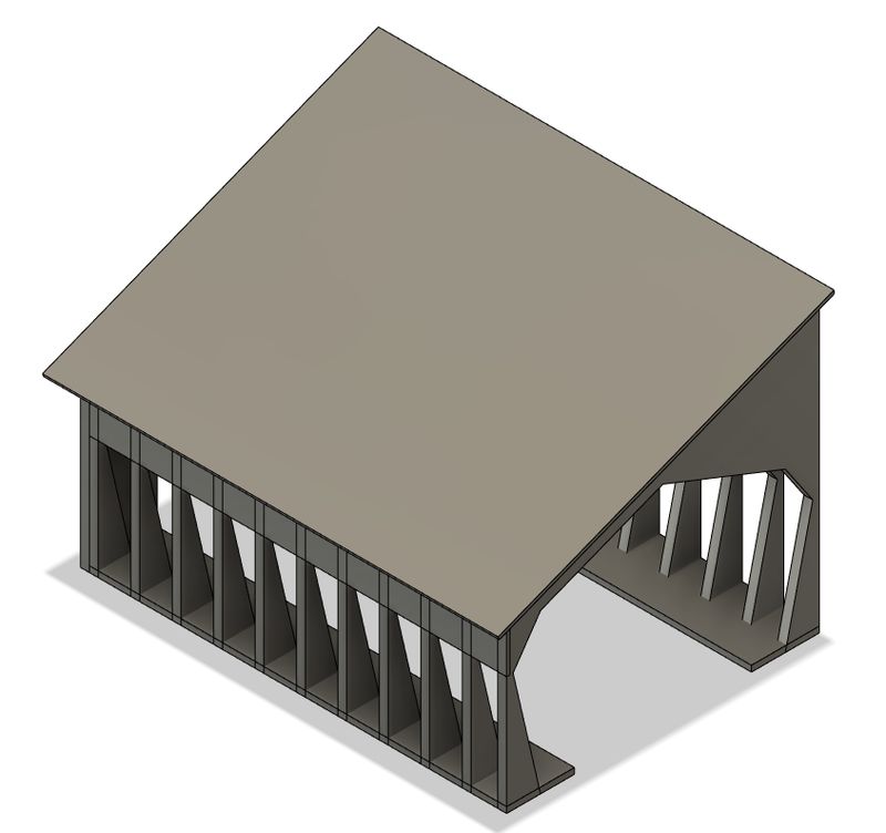 N Scale - Lean To Snow Shed 2 Track