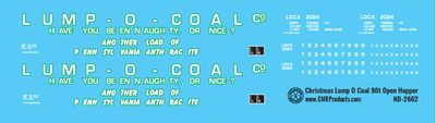 Christmas Lump O Coal Open Hopper Decals