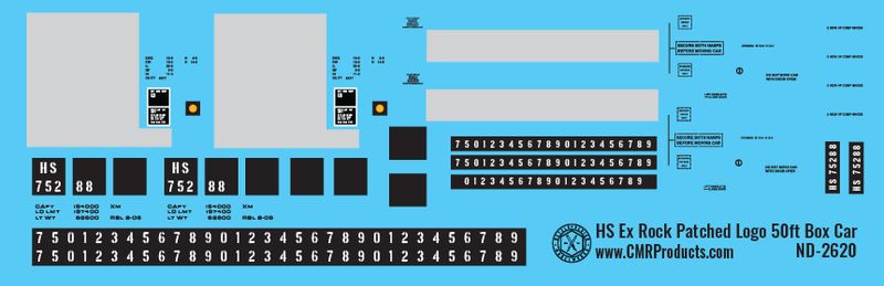 Hartford &amp; Slocomb ex Rock Patched logo Box Car Decals