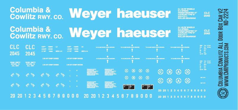 Columbia &amp; Cowlitz All Door Box Car v2