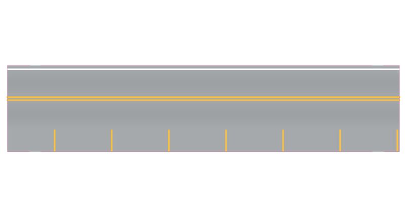 Easy Streets N - Aged Asphalt Single Side Parallel Parking Yellow