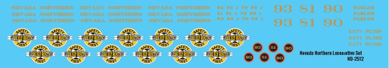 Nevada Northern Locomotive Decals