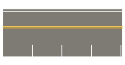 Easy Streets HO - Medium Asphalt Single Side Parallel Parking White