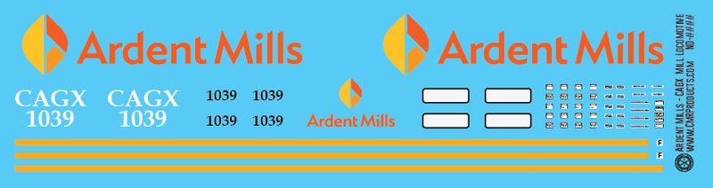 Ardent Mills GP16 Locomotive Decals