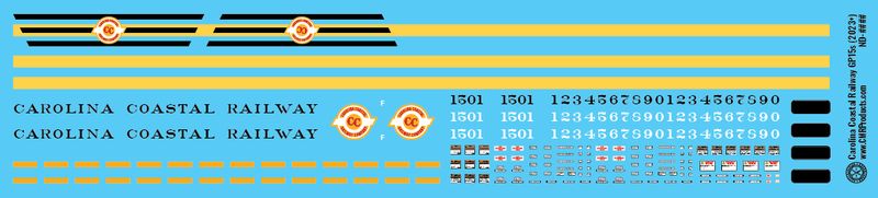 Carolina Coastal Railway GP15s (2023+) Decals