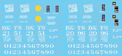 N Scale - Detroit &amp; Toledo Shore Line PS2 2 Bay Covered Hopper Decals (DTSL)