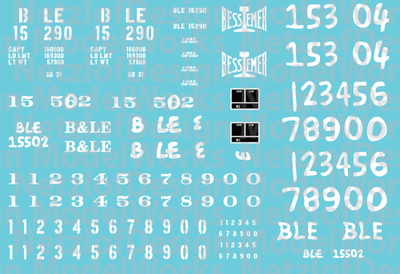 HO Scale - Bessemer &amp; Lake Erie 52&#39; Mill Gondola Decals