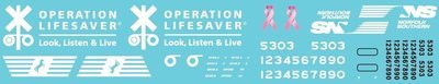 HO Scale - Norfolk Southern Operation Lifesaver Units Decal Set