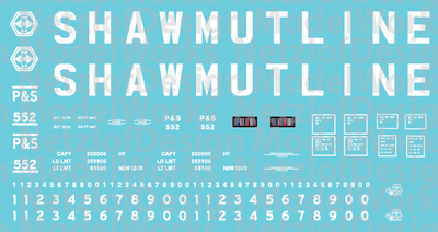 N Scale - Pittsburg Shawmut 15 Panel Hoppers - Block Lettering Decals