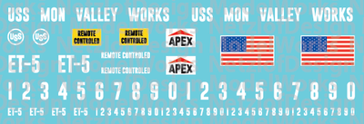 N Scale - USS Mon Valley Works Locomotive Decals