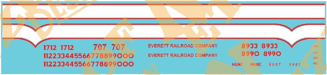 Everett Railroad Locomotive Decal Set