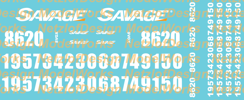 Savage SVGX Locomotive Decal Set
