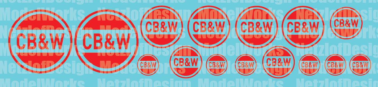 Chesapeake Bay &amp; Western - Meatball Logo, Scale: HO Scale (1:87), Color: Red Logos