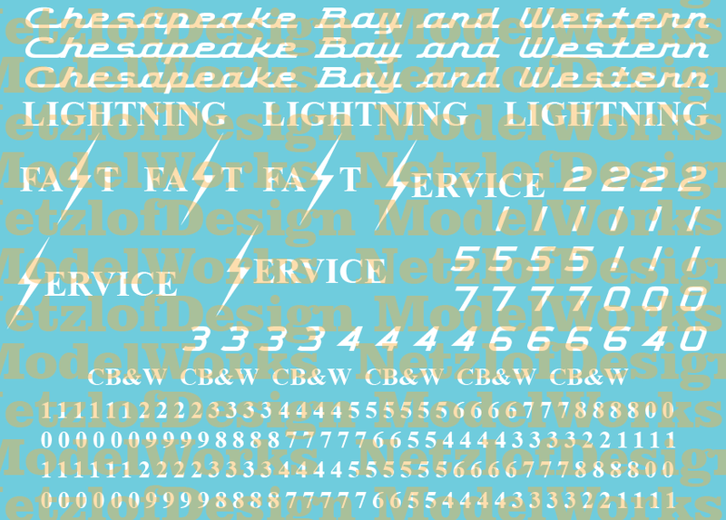 Chesapeake Bay &amp; Western - Script Decal Set