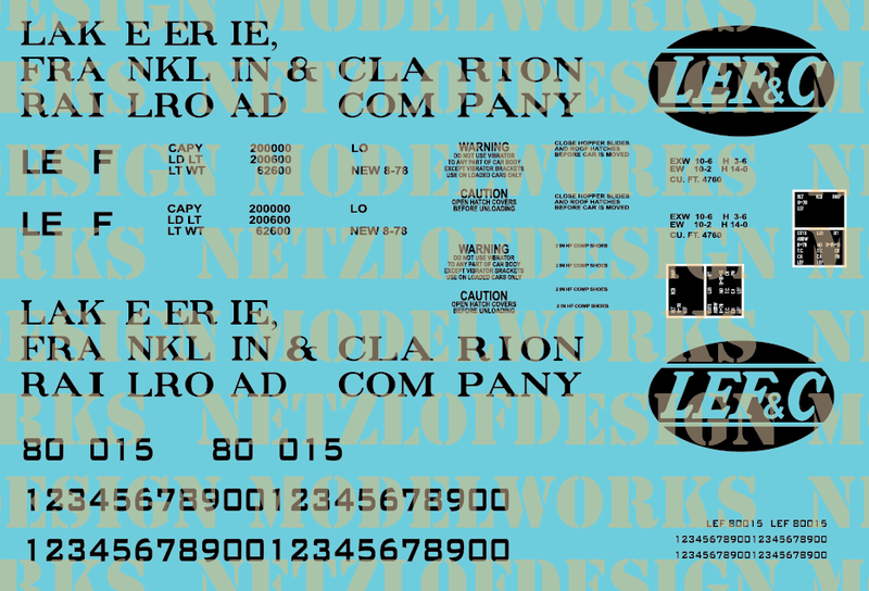 Lake Erie, Franklin &amp; Clarion Covered Hopper Decal Set