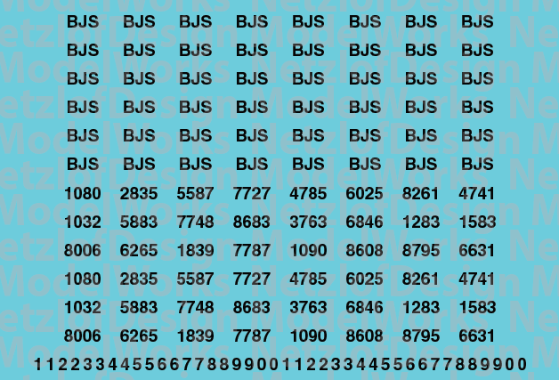 Customizable Reporting Marks/Numbers - Standard Font
