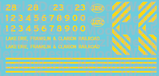 Lake Erie, Franklin & Clarion Switcher Decals - Bright Yellow (LEF)
