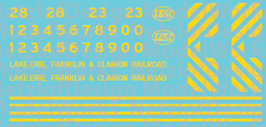 Lake Erie, Franklin &amp; Clarion Switcher Decals - Bright Yellow (LEF)