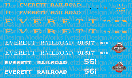 Everett Railroad Excursion Service Decal Set