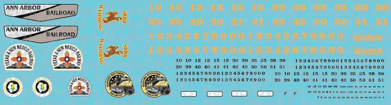 WAMX Locomotive Decal Set 4 (ABS,AA,SRRR,TXN,DREI)