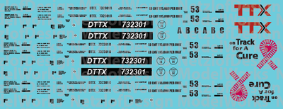 HO Scale - TTX &quot;On Track for a Cure&quot; Pink Well Cars Decal Set