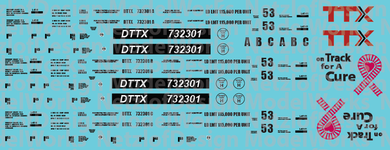 TTX &quot;On Track for a Cure&quot; Pink Well 3 Car Decal Set