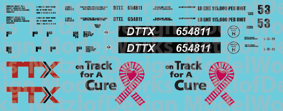 TTX &quot;On track for a Cure&quot; Pink Single Well Car #654811