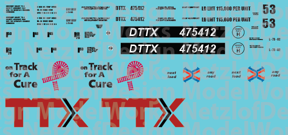 TTX &quot;On track for a Cure&quot; Pink Single Well Car #475412