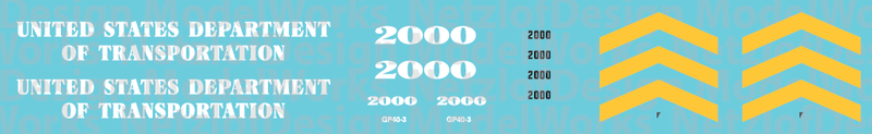 Indiana Northeastern (IN) USDOT #2000 Locomotive Decal Set