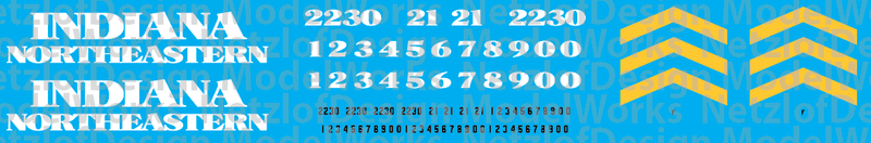 Indiana Northeastern (IN) GP30 Locomotive Decals